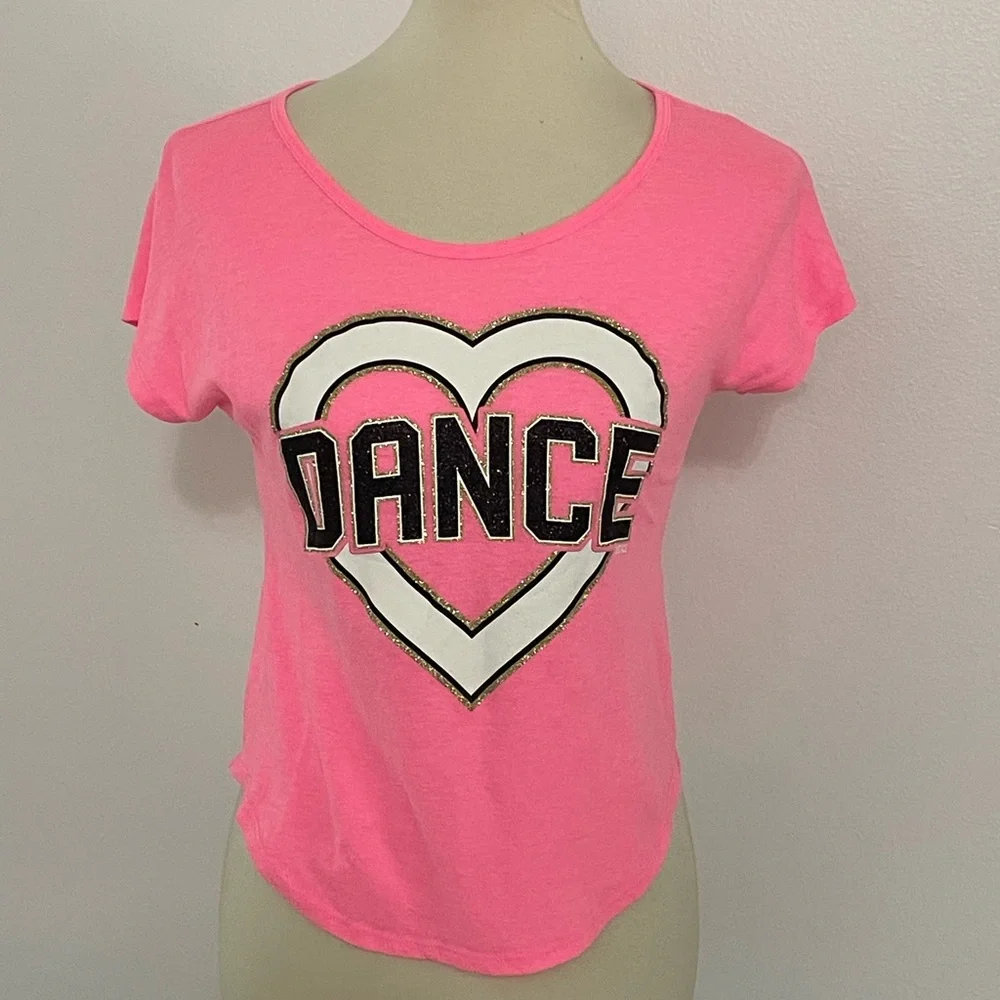 * Justice Pink Dance Top * Size 12‎ * Wild About Music *